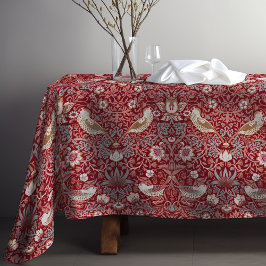 Strawberry Thief Red William Morris Floral Pattern Tischdecke