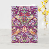 Strawberry Thief Red, William Morris Karte (Gelbe Blume)