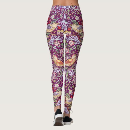 Strawberry Thief Red, William Morris Leggings (Rückseite)