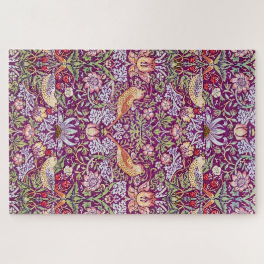 Strawberry Thief Red, William Morris Puzzle (Horizontal)