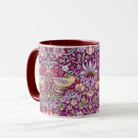 Strawberry Thief Red, William Morris Tasse (Vorderseite Links)