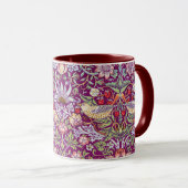 Strawberry Thief Red, William Morris Tasse (VorderseiteRechts)