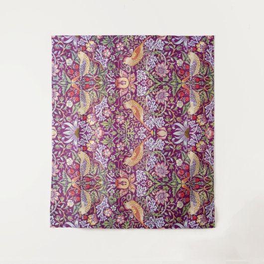 Strawberry Thief Red, William Morris Wandteppich (Vorderseite)