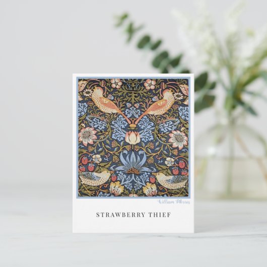 Strawberry Thief Textile Design William Morris Postkarte (Stehend Vorderseite)