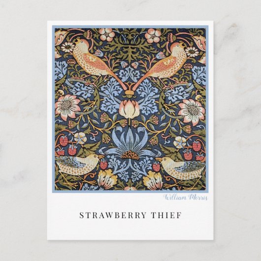 Strawberry Thief Textile Design William Morris Postkarte (Vorderseite)