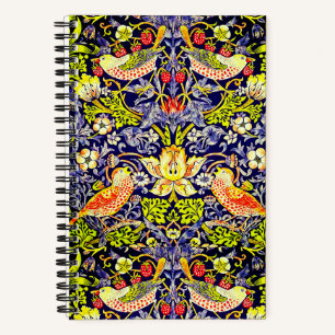 Strawberry Thief Vögel William Morris Notizblock