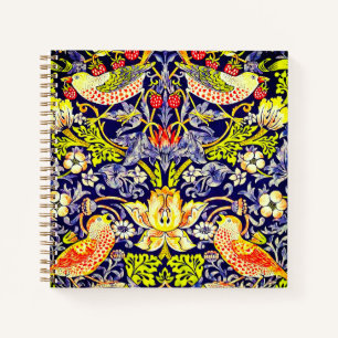 Strawberry Thief Vögel William Morris Notizblock