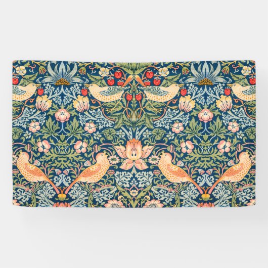 Strawberry Thief (von William Morris) Banner (Horizontal)