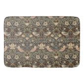 Strawberry Thief von William Morris Chocolate Badematte (Vorderseite)