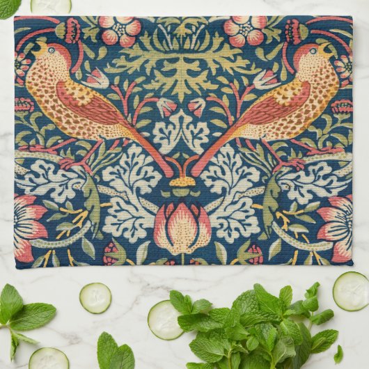 Strawberry Thief von William Morris Geschirrtuch (Gefaltet)