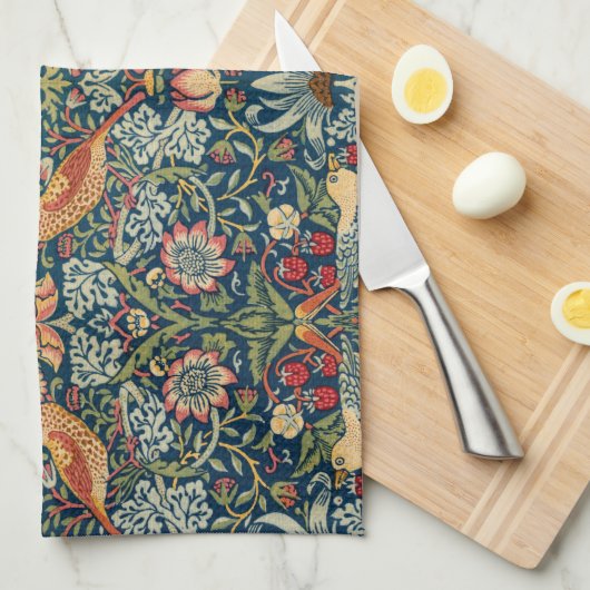 Strawberry Thief von William Morris Geschirrtuch (Viertel Falte)