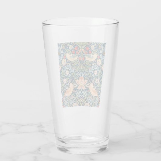 Strawberry Thief (von William Morris) Glas (Rückseite)