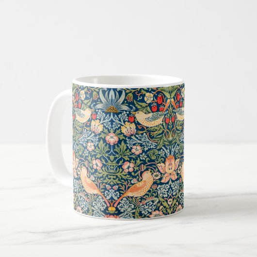 Strawberry Thief (von William Morris) Kaffeetasse (Vorderseite Links)
