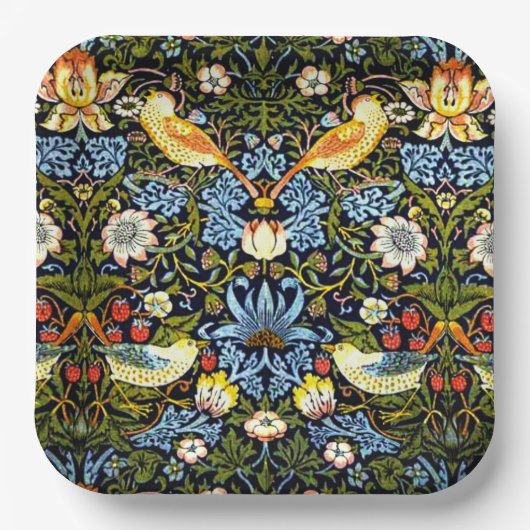 Strawberry Thief von William Morris Pappteller (Vorderseite)