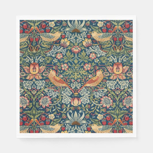 Strawberry Thief von William Morris Serviette (Vorderseite)