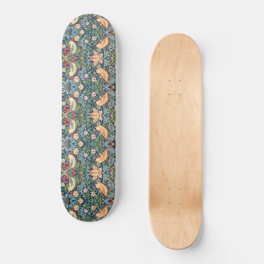 Strawberry Thief (von William Morris) Skateboard (Vorderseite)