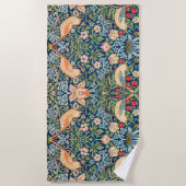 Strawberry Thief (von William Morris) Strandtuch (Vorderseite)