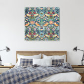 Strawberry Thief William Morris Art Leinwand (Insitu (Schlafzimmer))