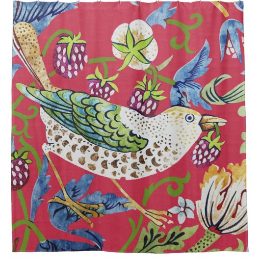 Strawberry Thief William Morris Duschvorhang (Vorderseite)
