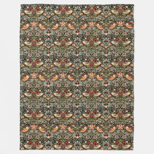 Strawberry Thief William Morris Fleecedecke (Vorderseite)