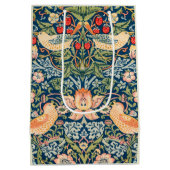 Strawberry Thief William Morris Geschenktasche Mittlere Geschenktüte (Rückseite)