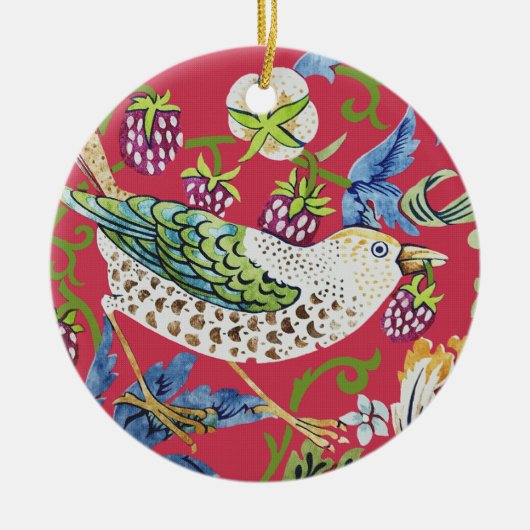 Strawberry Thief William Morris Keramik Ornament (Vorne)