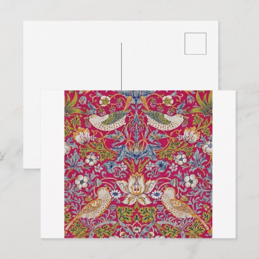 Strawberry Thief, William Morris Postkarte (Vorne/Hinten)