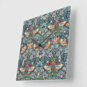 Strawberry Thief, William Morris Quadratische Wanduhr (Winkel)