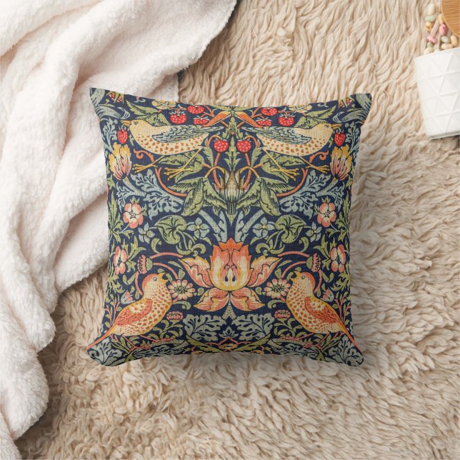 Strawberry Thief William Morris Throw Pillow Kissen (Decke)