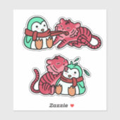 Strawberry Tiger & Mint Pinguin Sticker Pack ver.1 (Blatt)