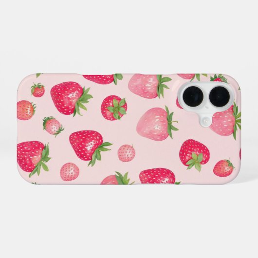 Strawberry Time Sweet Berry Pattern Phone Case iPhone 16 Hülle (Rückseite (Horizontal))