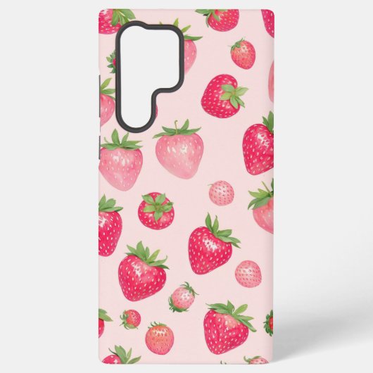 Strawberry Time Sweet Berry Pattern Phone Case Samsung Galaxy Hülle (Rückseite)
