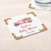 Strawberry Truck Baby Dusche Rechteckiger Pappuntersetzer (angewinkelt)