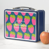 Strawberry Turquoise Blue Metal Lunch Box (Beispiel)