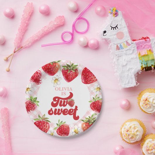 Strawberry Two Sweet 2. Geburtstag Pappteller (Party)