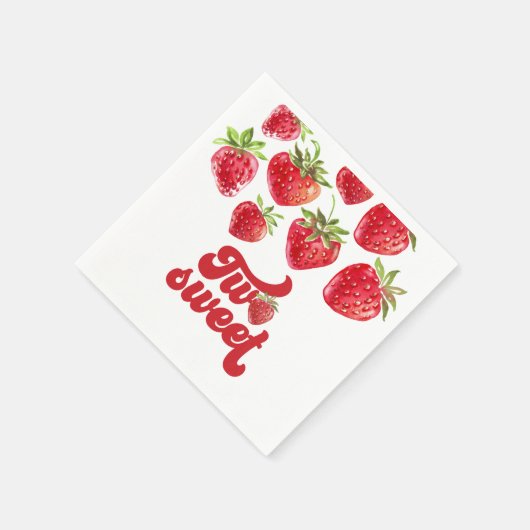 Strawberry Two Sweet 2. Geburtstag Serviette (Ecke)