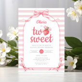 Strawberry Two Sweet Girl 2nd Birthday Einladung
