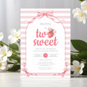 Strawberry Two Sweet Girl 2nd Birthday Einladung