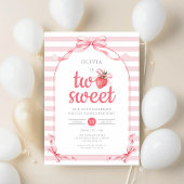 Strawberry Two Sweet Girl 2nd Birthday Einladung