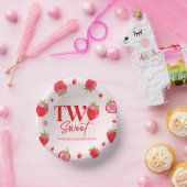 Strawberry Two Sweet Pink Red 2. Geburtstag Party Pappteller (Party)