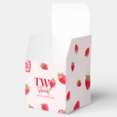 Strawberry Two Sweet Pink Red 2nd Birthday Party Geschenkschachtel (Geöffnet)