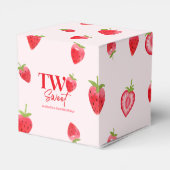 Strawberry Two Sweet Pink Red 2nd Birthday Party Geschenkschachtel (Rückseite)