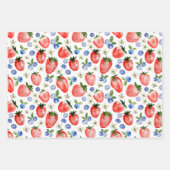 Strawberry und Blueberry Muster Geschenkpapier Set (Vorderseite 2)