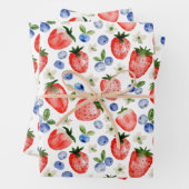 Strawberry und Blueberry Muster Geschenkpapier Set (Beispiel)