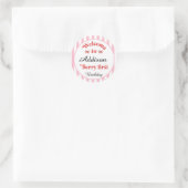 Strawberry und Bogen Berry Erster Geburtstag Runder Aufkleber (Tasche)