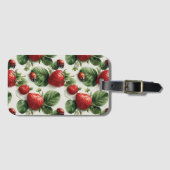 Strawberry und Ladybug Seamless Pattern Gepäckanhänger (Vorderseite (Horizontal))