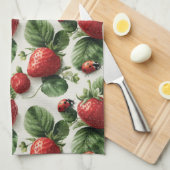 Strawberry und Ladybug Seamless Pattern Geschirrtuch (Viertel Falte)