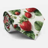Strawberry und Ladybug Seamless Pattern Krawatte (Gerollt)