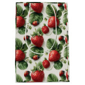 Strawberry und Ladybug Seamless Pattern Mittlere Geschenktüte (Vorderseite)