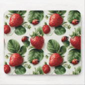 Strawberry und Ladybug Seamless Pattern Mousepad (Vorne)